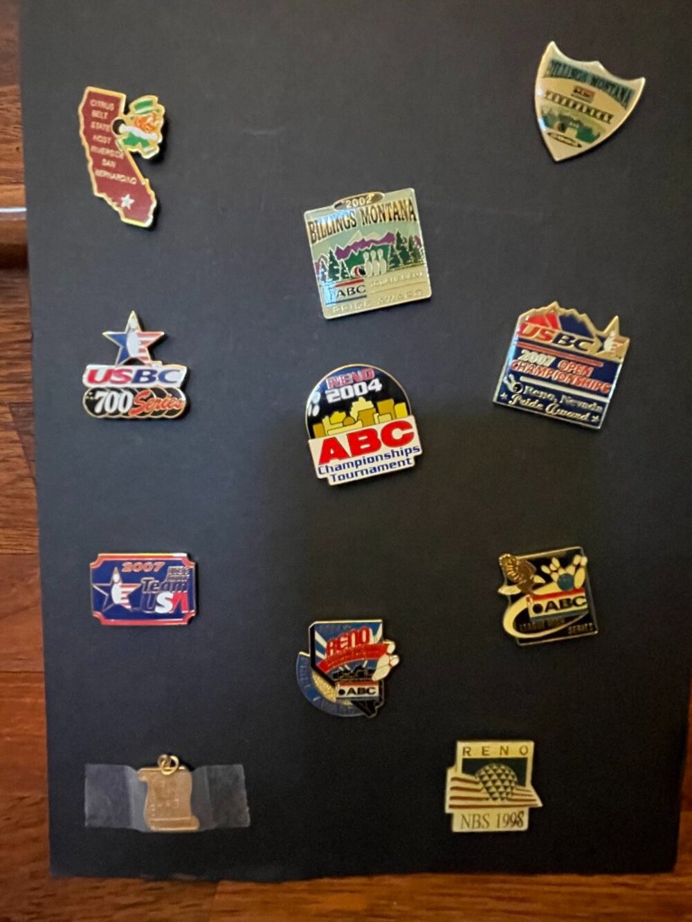 Lot of 12 VTG Bowling Lapel Pins: USBC 700 Reno 98 Montana 2002 Team USA CBWBA